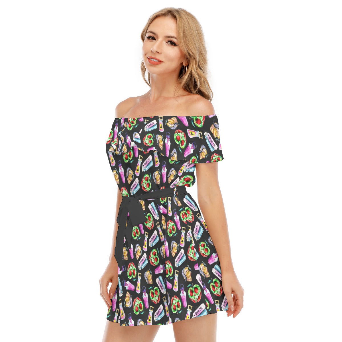 Pick Your Poison - Women's Off-shoulder Ruffle Dress