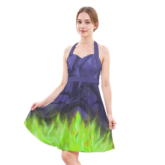 Enchanted Thorn Forest - Women's Halter Vintage Pocket Dress