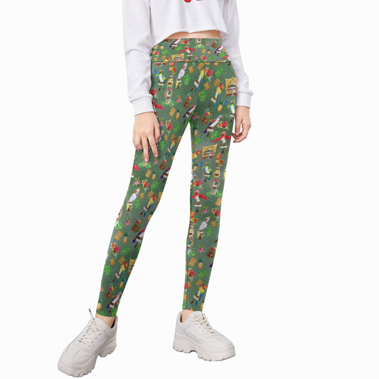 Orange Bird & Tiki Friends - Kid's Leggings