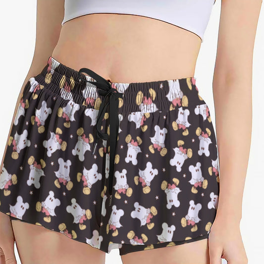 Ghostly Mouse - Women's Flowy Pocket Shorts