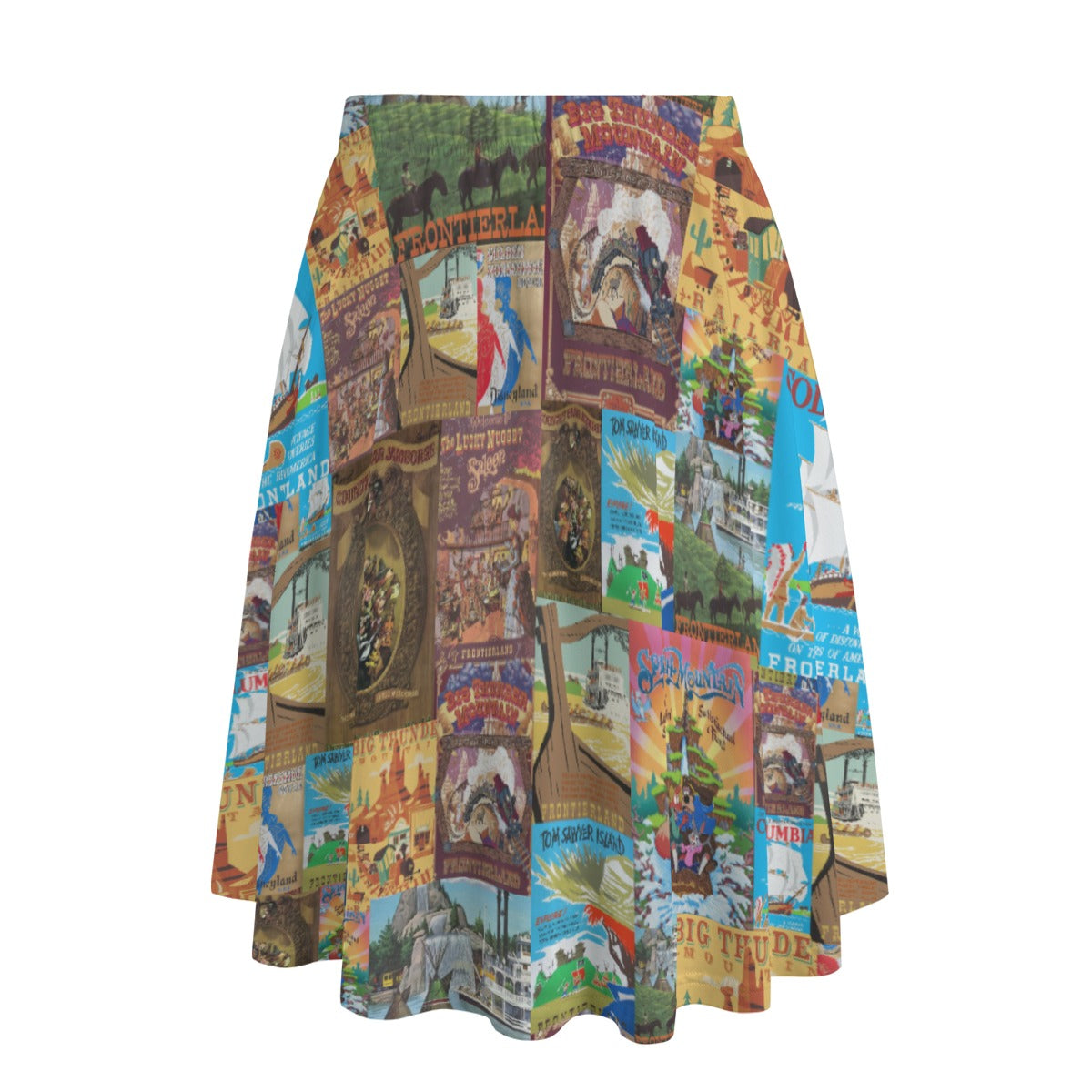 Vintage Frontier Ride Posters - Women’s Pocket Midi Skirt