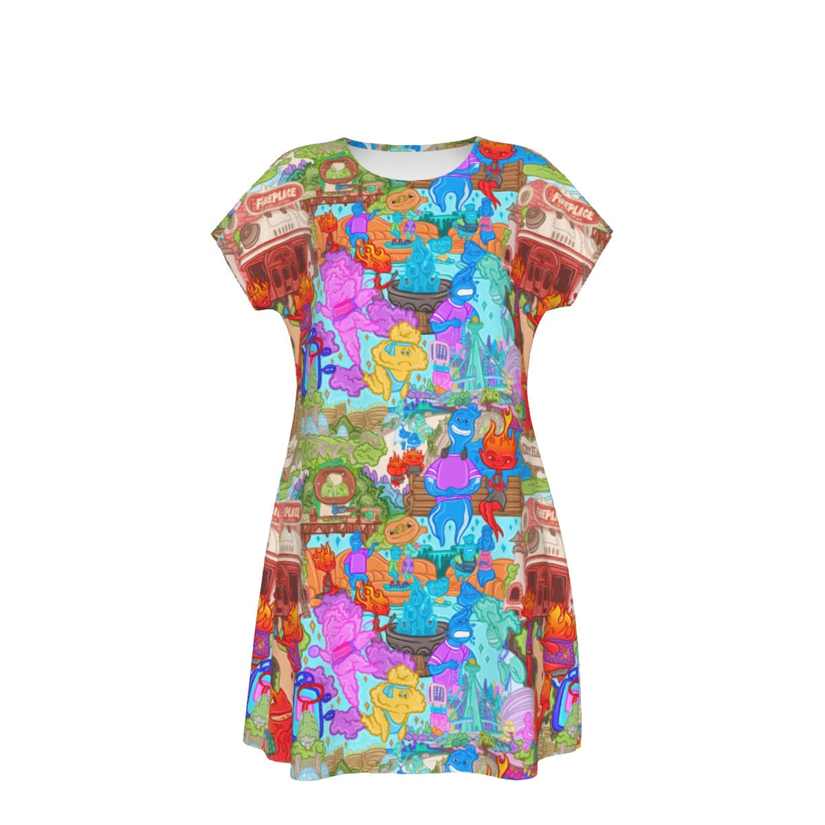 Element City Scene Collage - Women's T-Shirt Dress