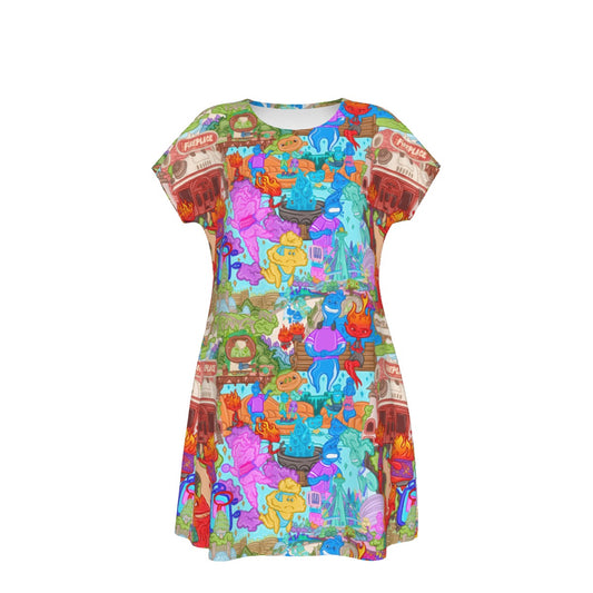 Element City Scene Collage - Women's T-Shirt Dress