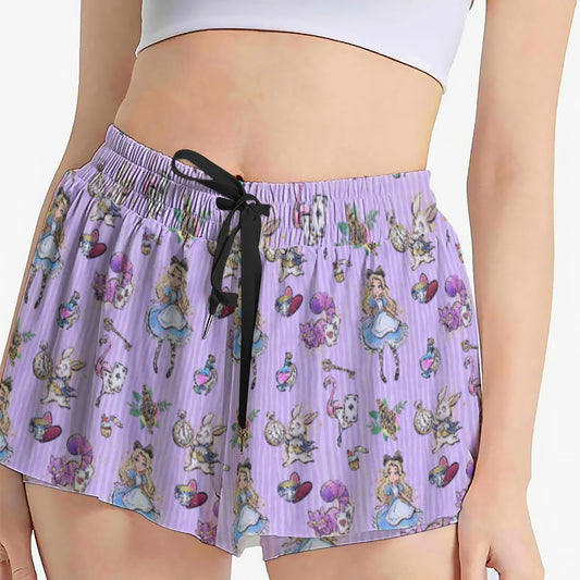 Whimsical Curious Adventure - Women's Flowy Pocket Shorts