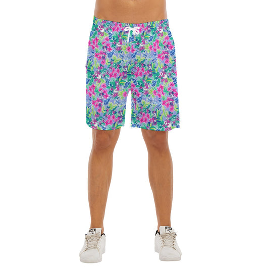 Bright Tropical Bliss - Island Mouse Duo - Men’s Pocket Beach Shorts