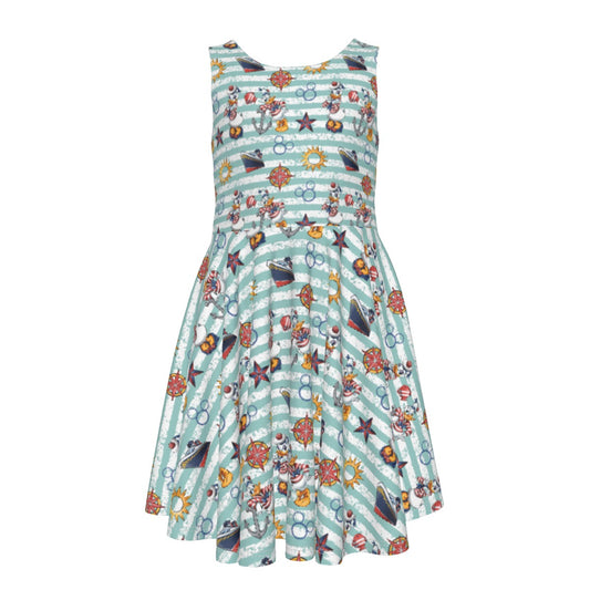 Cruise Sailor Donald & Daisy - Kid's Sleeveless Skater Dress