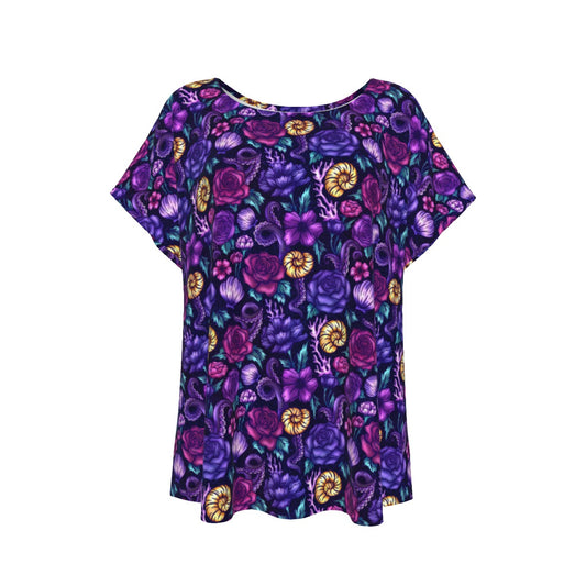Fairytale Florals – Dark Sea Witch - Women’s Relaxed Fit Scoop Tee