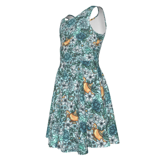 Fairytale Florals - Jasmine Inspired - Kid's Sleeveless Skater Dress