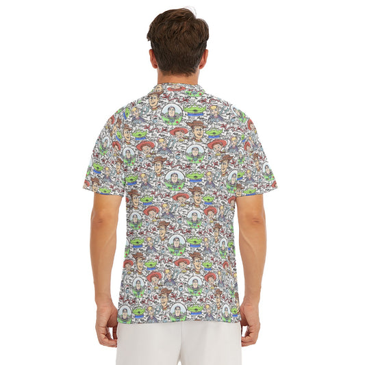 Sketch Autographs of Animated Toy Friends - Men's Polo Shirt