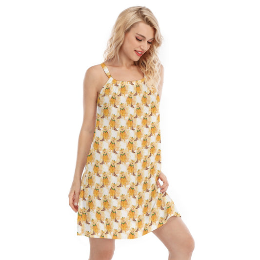 Pumpkin Bear Mischief - Women’s Adjustable Sundress