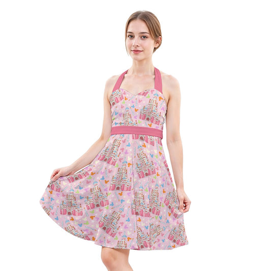25th Birthday Cake Castle - Women's Halter Vintage Pocket Dress