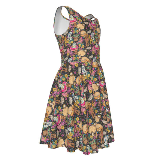 Tropical Space Squad - Kid's Sleeveless Skater Dress