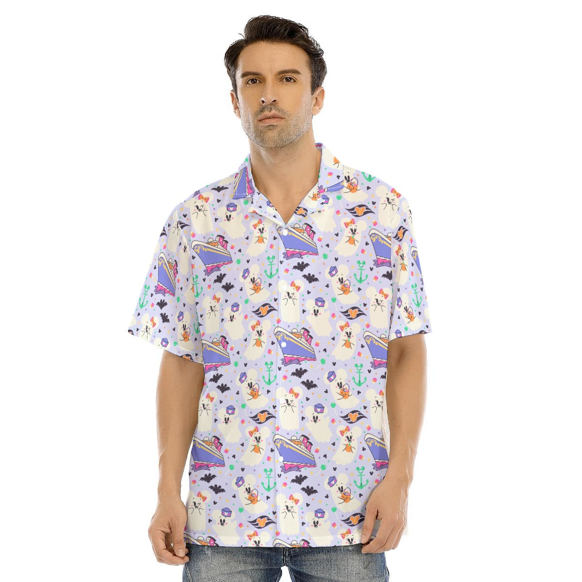 Spooky Sea Ghosts - Men's Hawaiian Button Up Shirt