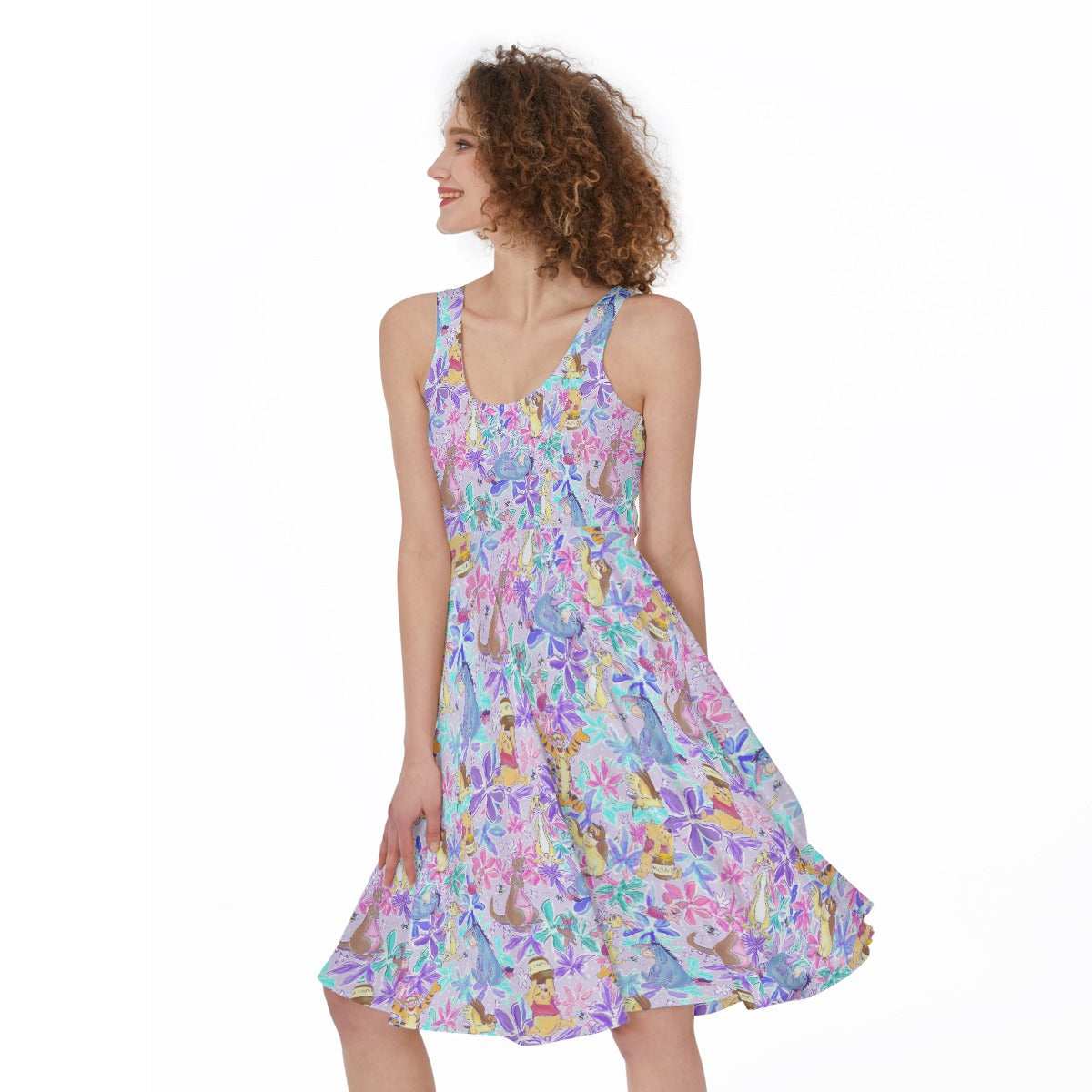 Storybook Friends in Bloom - Pocket Midi Skater Dress
