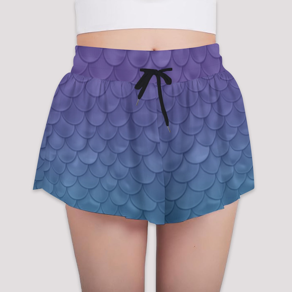 Dreamy Mermaid Scales - Girls’ Flowy Pocket Shorts