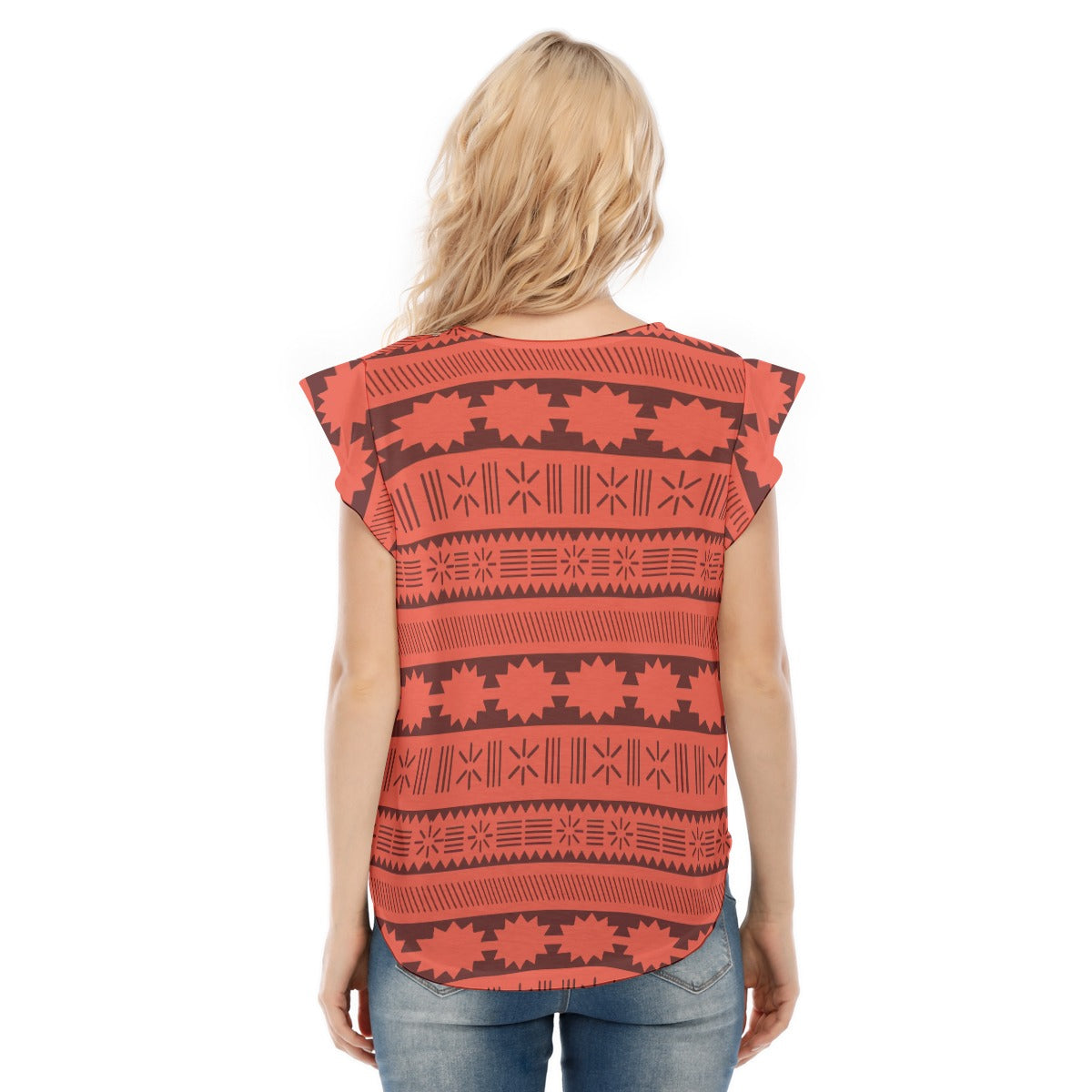 Island Tribal Patterns - Women’s Flutter Sleeve Top