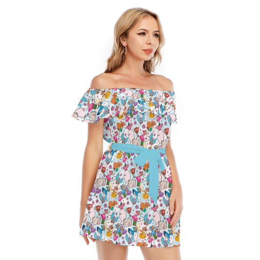 Tiny Tailors & Sewing Friends - Women's Off-shoulder Ruffle Dress