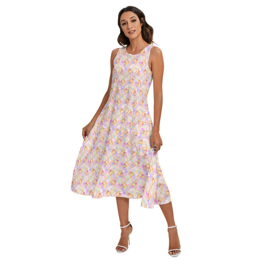 Watercolor Honey Bear - Women’s Diagonal Pocket Midi Dress
