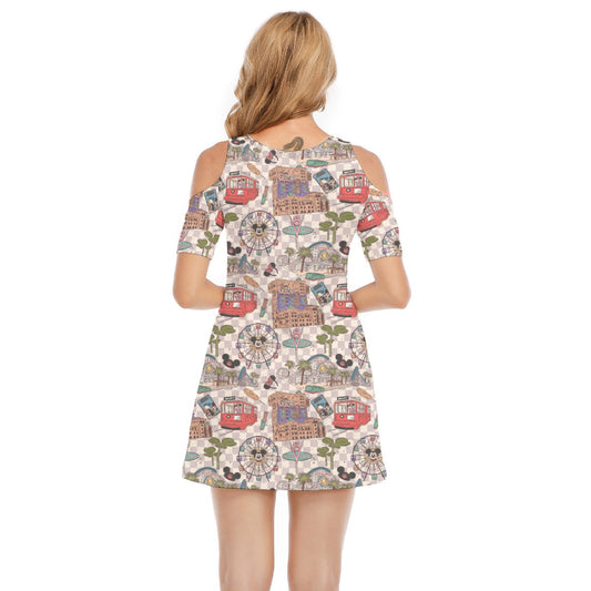 Original DCA - Women's Cold Shoulder Cotton Dress