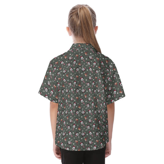 Vintage Holiday Friends - Kid's Hawaiian Button Up Shirt