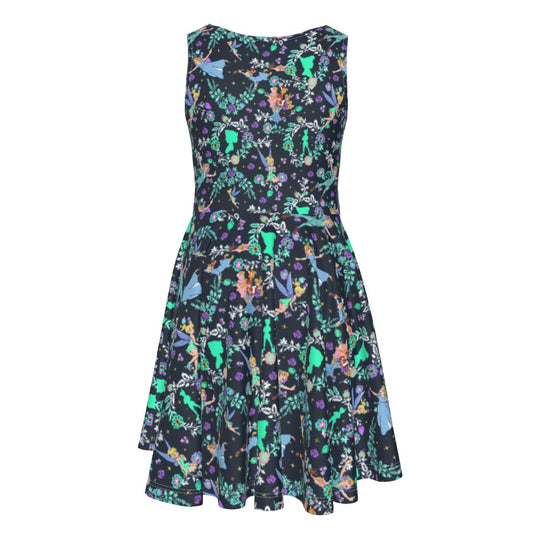Garden Whimsy - Peter Pan - Kid's Sleeveless Skater Dress