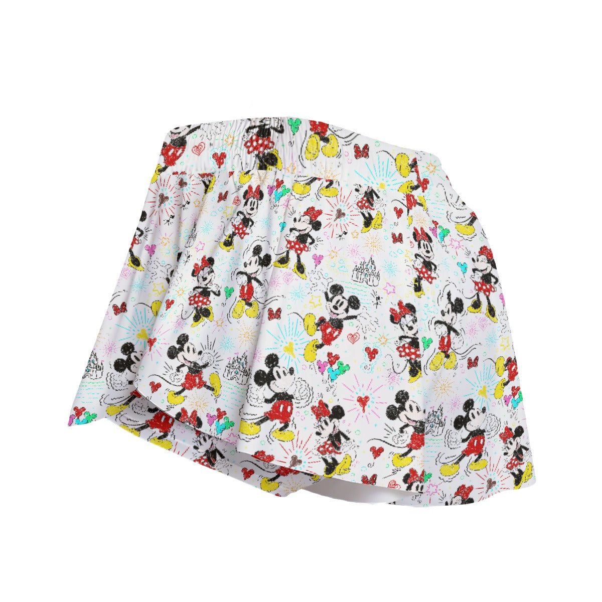 Doodle Mouse Magic - Women's Flowy Pocket Shorts