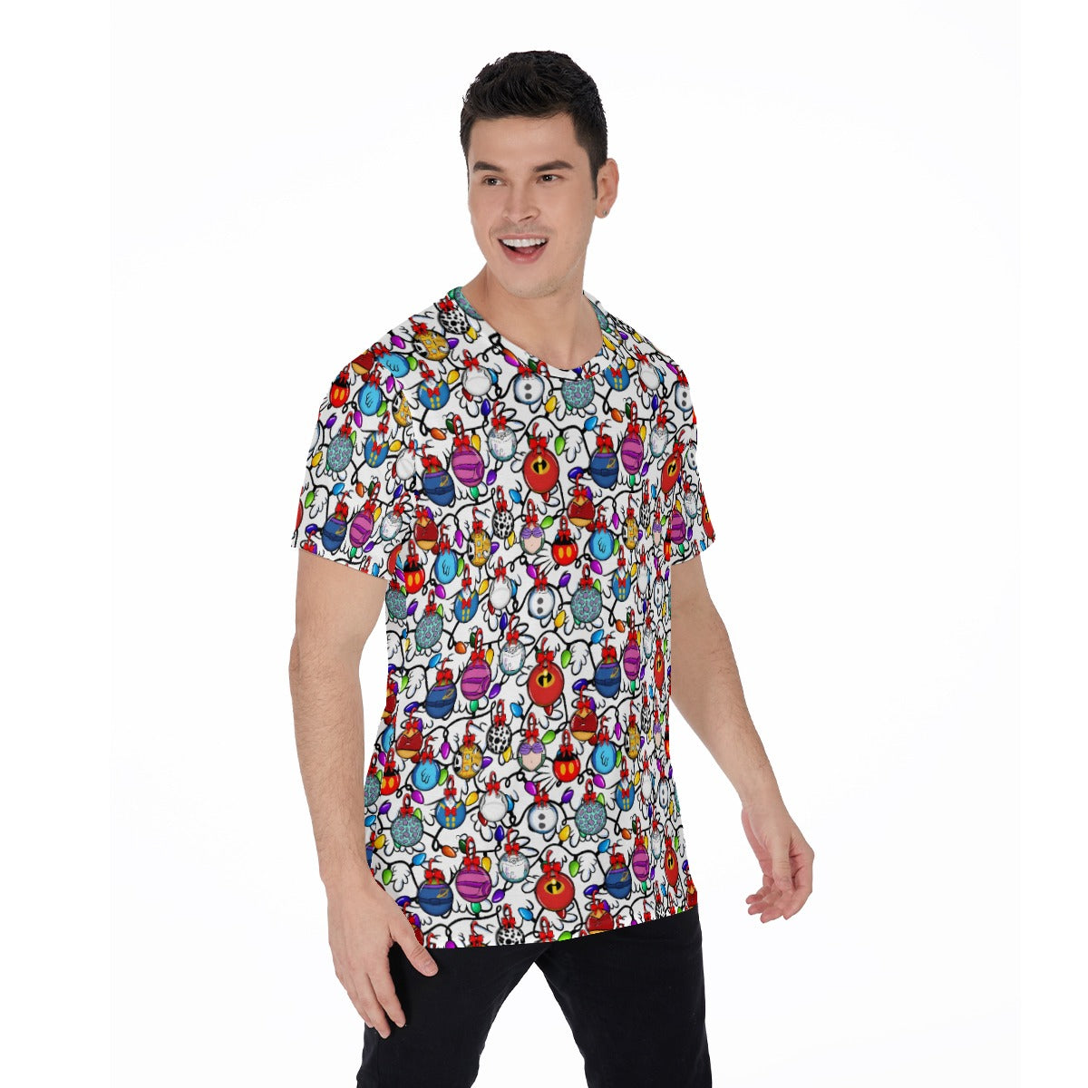 Festive Character Baubles on White - Men's Short Sleeve T-Shirt
