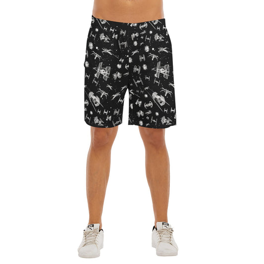 Epic Space Battle Ships - Men’s Pocket Beach Shorts
