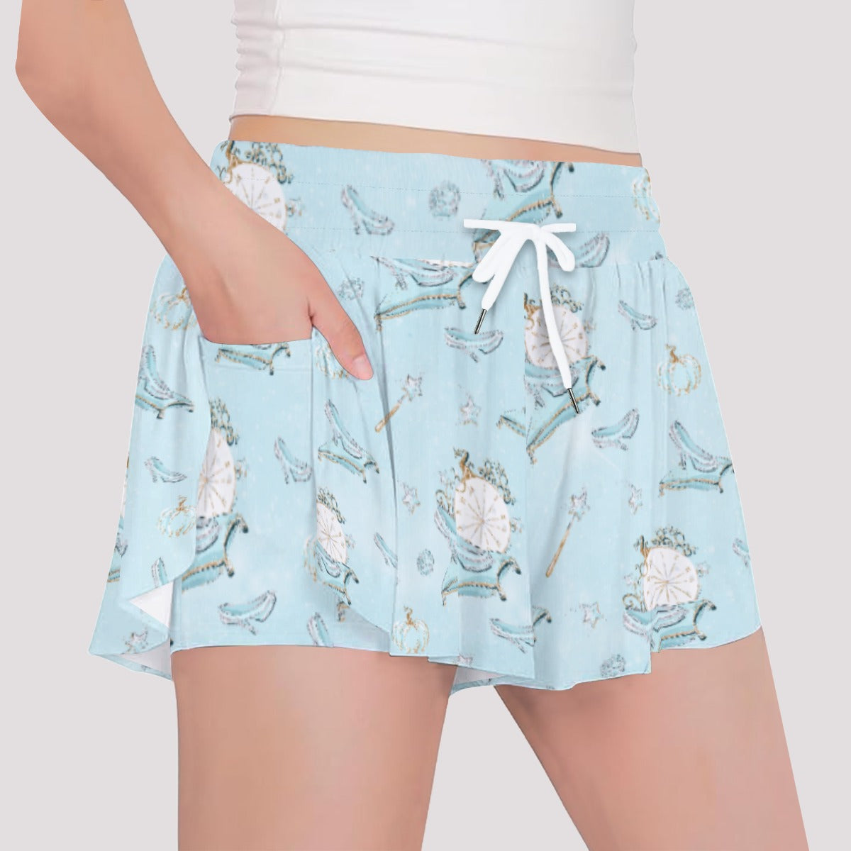 Enchanted Glass Slipper - Girls’ Flowy Pocket Shorts