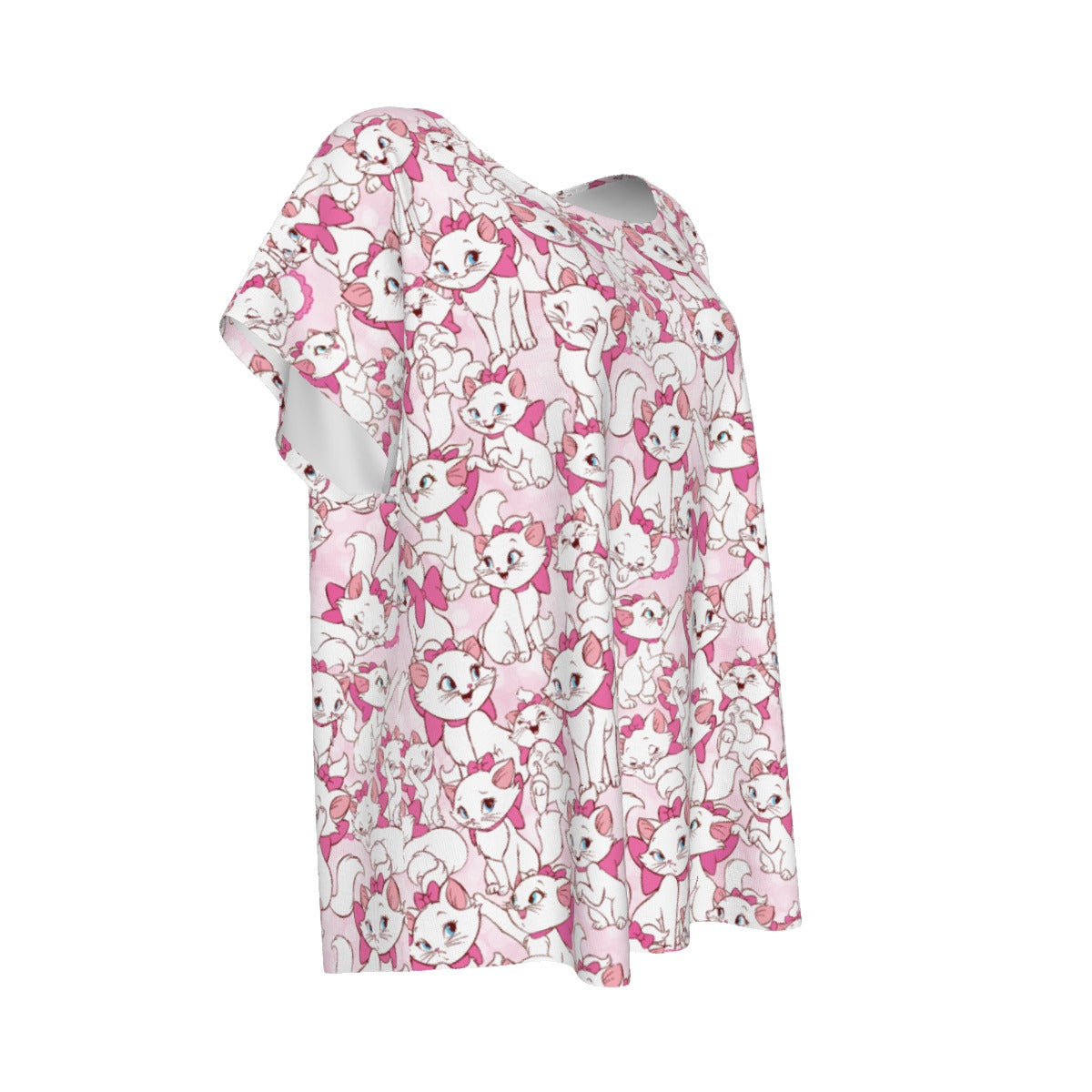 Sweet Kitten with Pink Bow - Women’s Relaxed Fit Scoop Tee