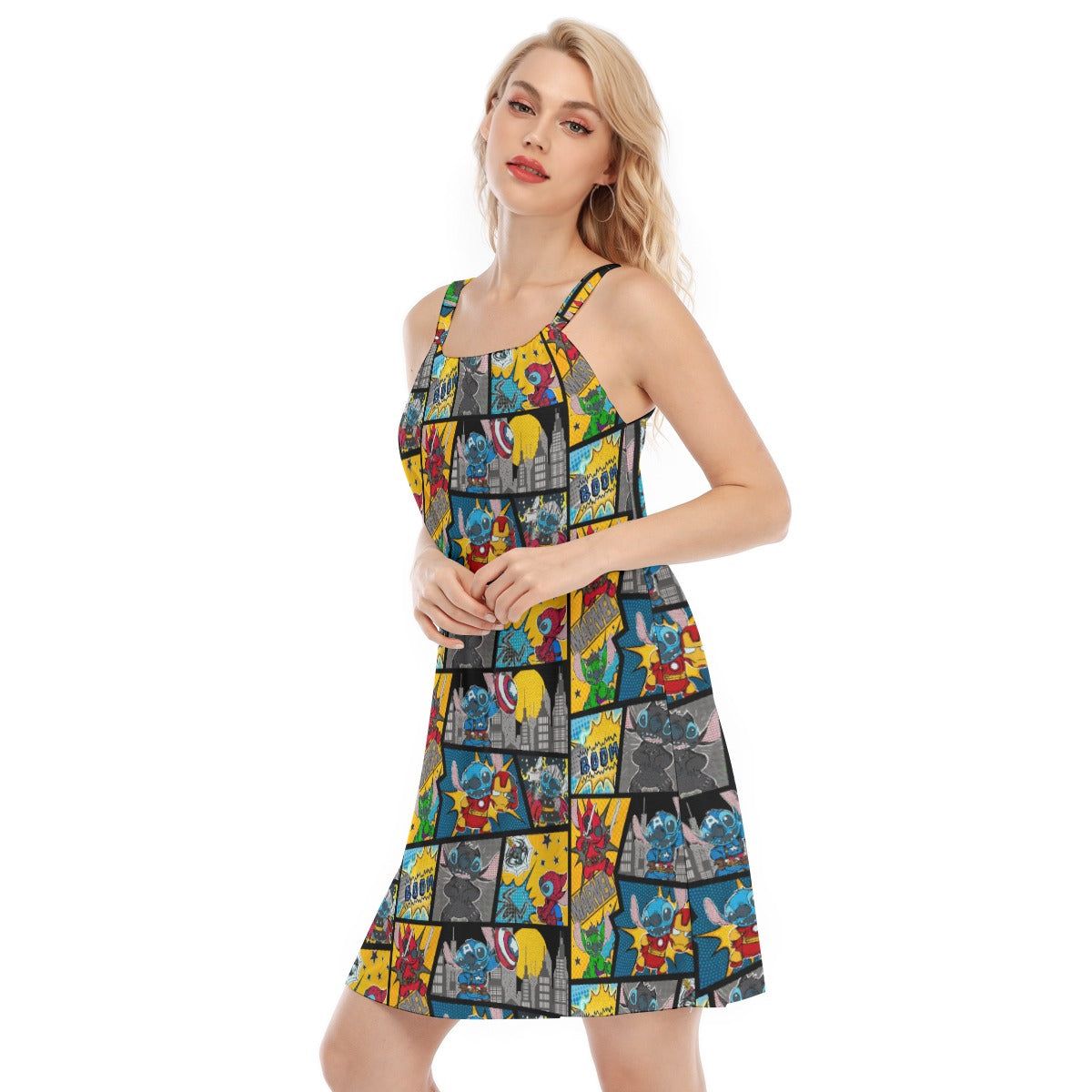 Superhero Stitch - Comic Action - Women’s Adjustable Sundress