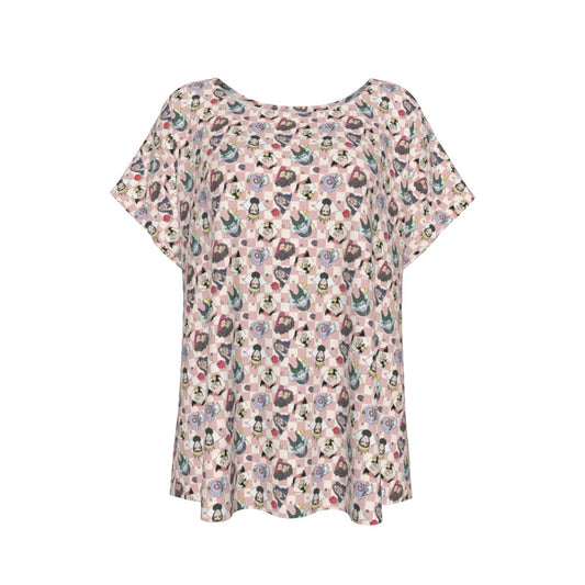 Pink Checkerboard Villains - Women’s Relaxed Fit Scoop Tee
