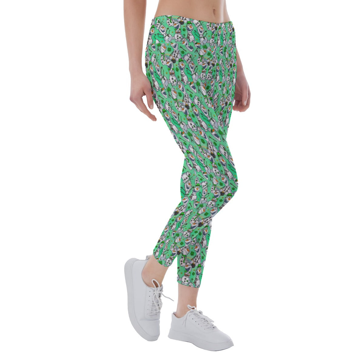 Sketched Snowman St. Patrick’s Day - Women's Yoga Leggings
