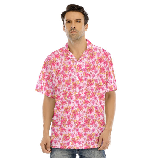 Summer Fruits - Strawberry - Men's Hawaiian Button Up Shirt