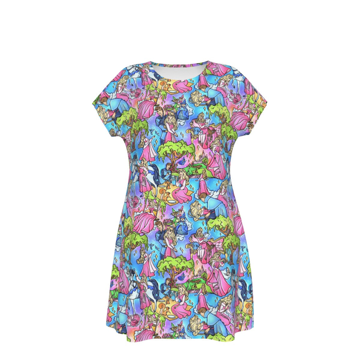 Dreaming Princess Storybook Scenes - Women's T-Shirt Dress