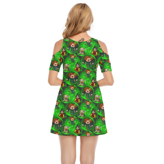 Wicked Witches’ Covenches - Women's Cold Shoulder Cotton Dress