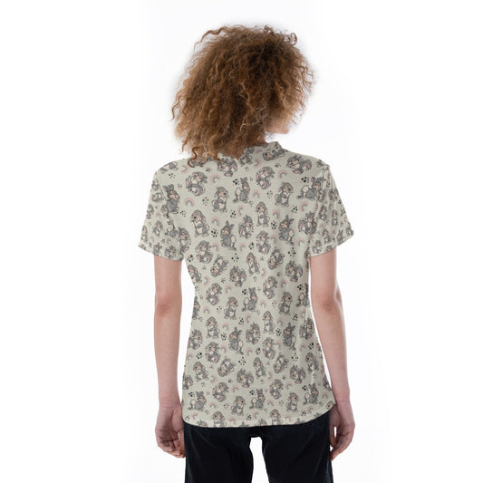 Bouncy Bunny Bliss - Women's Short Sleeve V-Neck T-Shirt