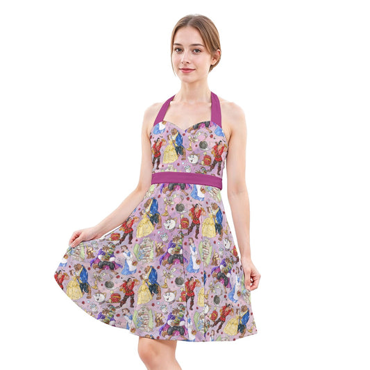 Enchanted Tale Sketch - Women's Halter Vintage Pocket Dress