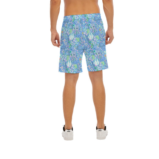 Bright Tropical Princess - Royal Beach Day - Men’s Pocket Beach Shorts
