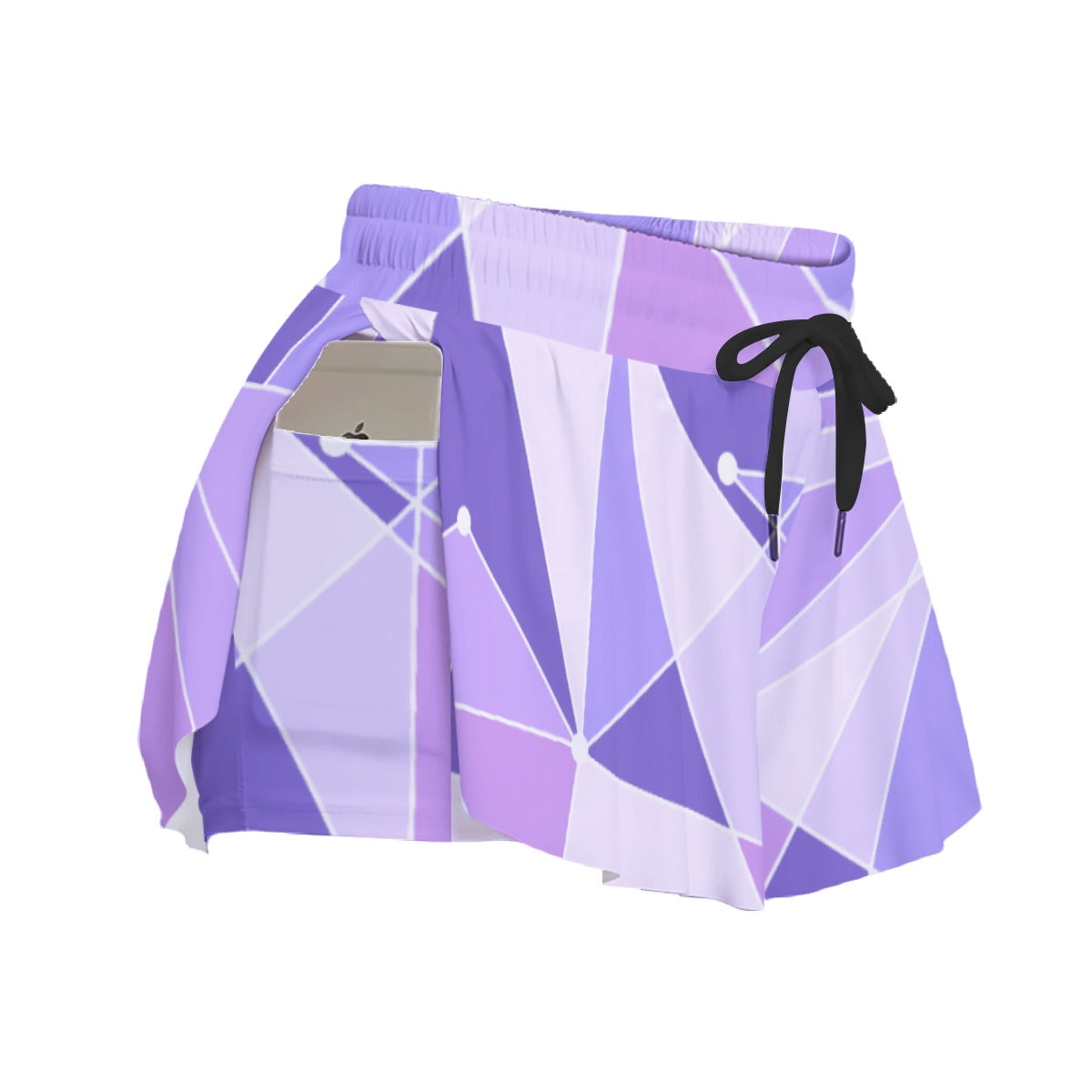 Geometric Purple Wall - Women's Flowy Pocket Shorts