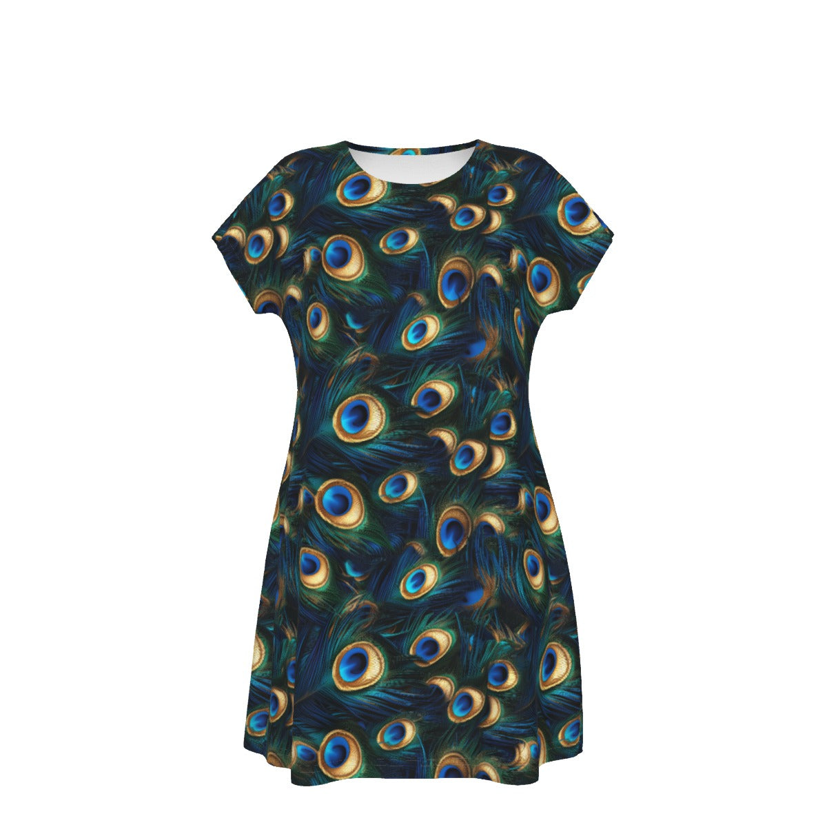 Animal Print - Peacock - Women's T-Shirt Dress