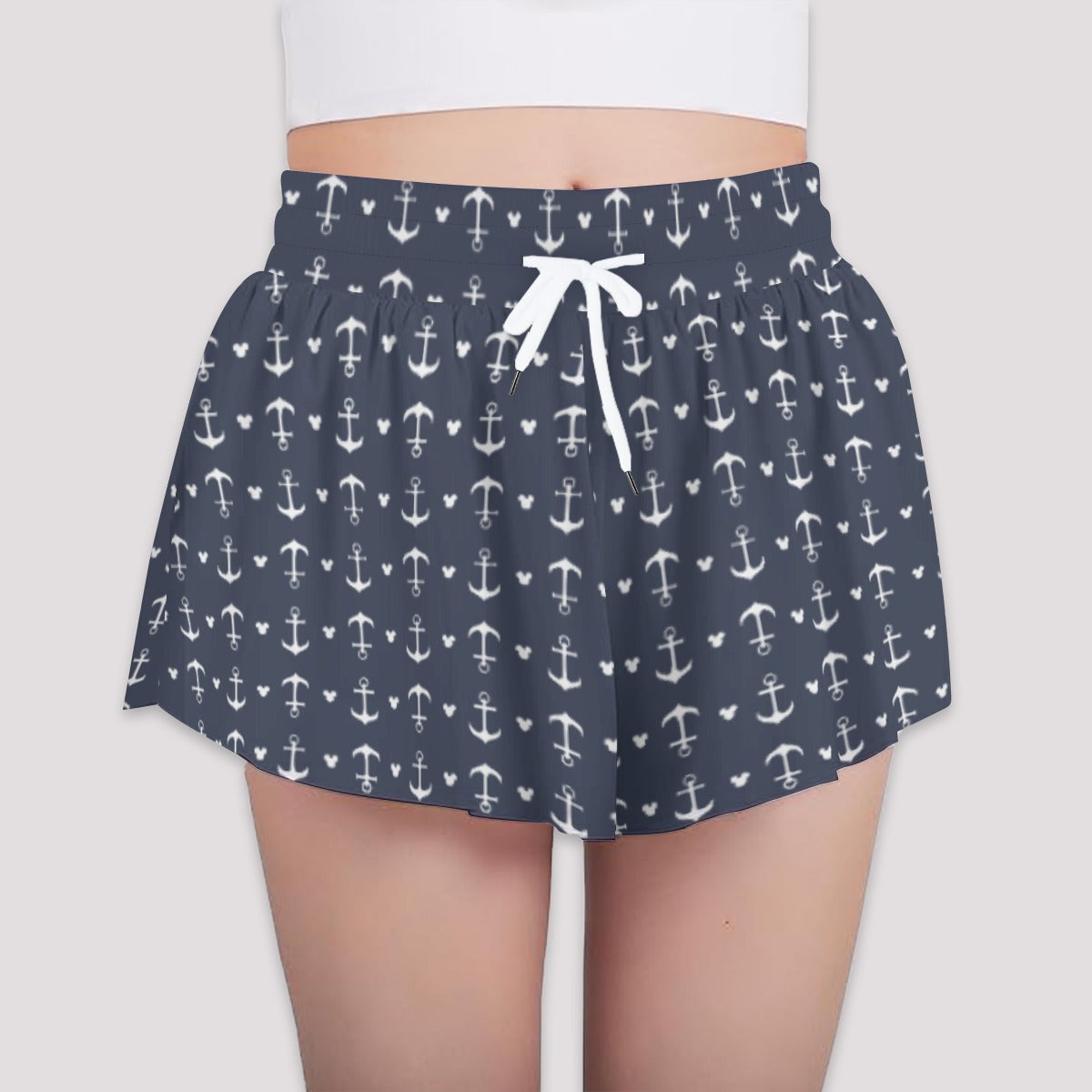 Anchors & Mouse Ears - Girls’ Flowy Pocket Shorts