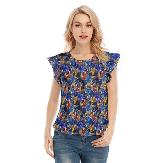 Enchanted Broom Magic - Women’s Flutter Sleeve Top
