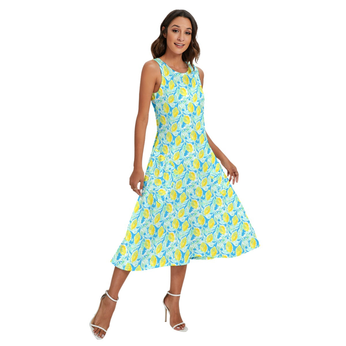Lemon Drop Daydream - Women’s Diagonal Pocket Midi Dress