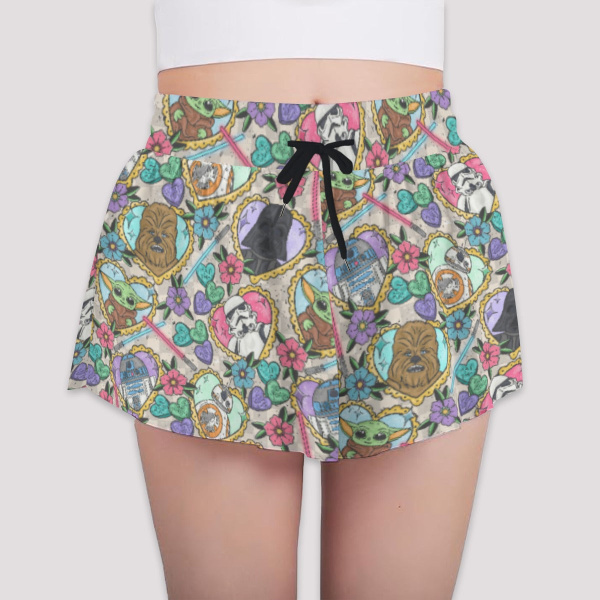 Tattoo Hearts Galactic Legends - Girls’ Flowy Pocket Shorts