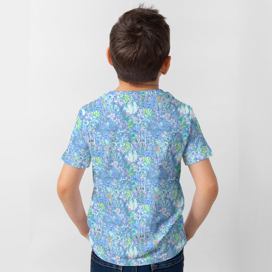Bright Tropical Princess - Royal Beach Day - Kid’s Short Sleeve T-Shirt