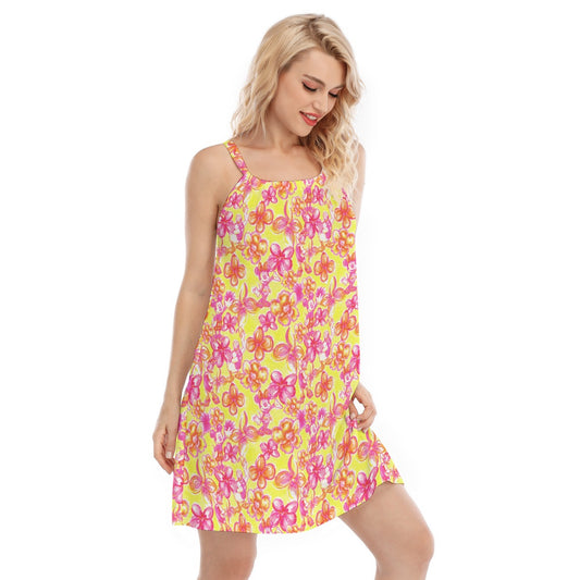 Neon Tropical Floral Friends - Women’s Adjustable Sundress