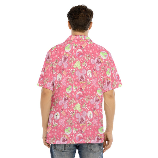 Winter Mouse Snacks &amp; Balloons - Men's Hawaiian Button Up Shirt