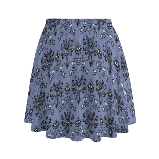 Spooky Mansion Wallpaper - Women's Pocket Skater Skirt