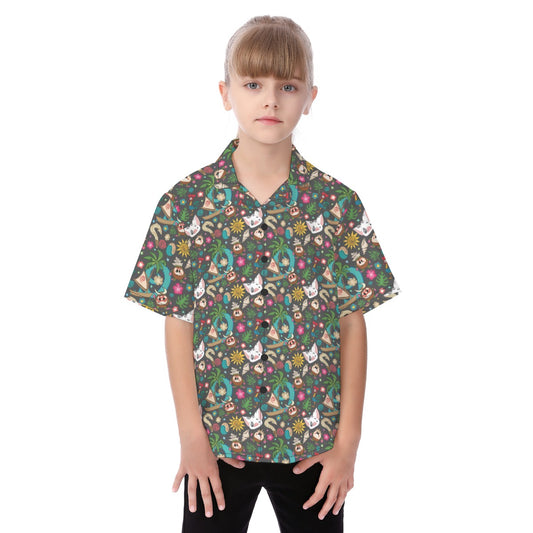 Polynesian Princess Icons - Kid's Hawaiian Button Up Shirt